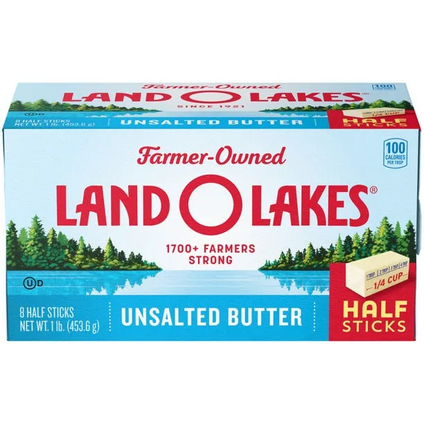 Land O Lakes Unsalted Butter Half Sticks 1lb