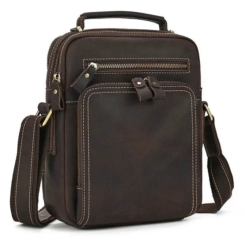 Leather Shoulder Crossbody Bag – Men's Sling Messenger