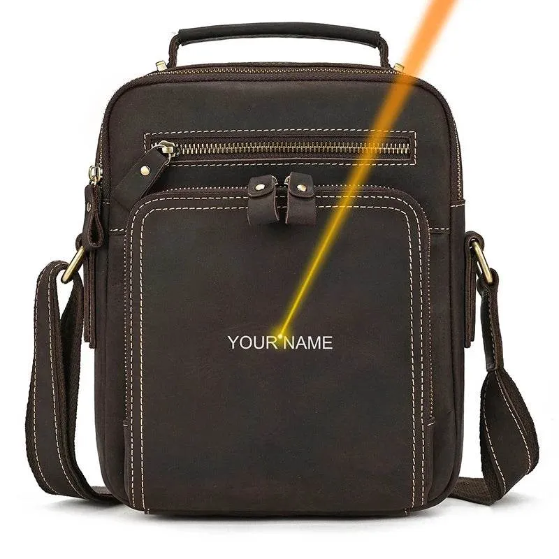 Leather Shoulder Crossbody Bag – Men's Sling Messenger