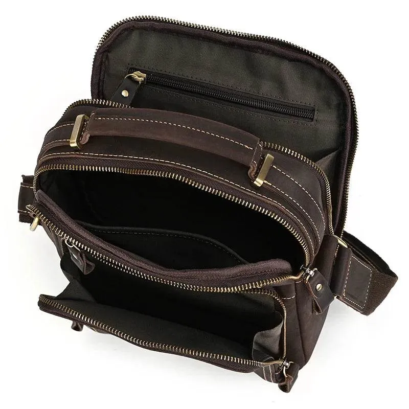 Leather Shoulder Crossbody Bag – Men's Sling Messenger