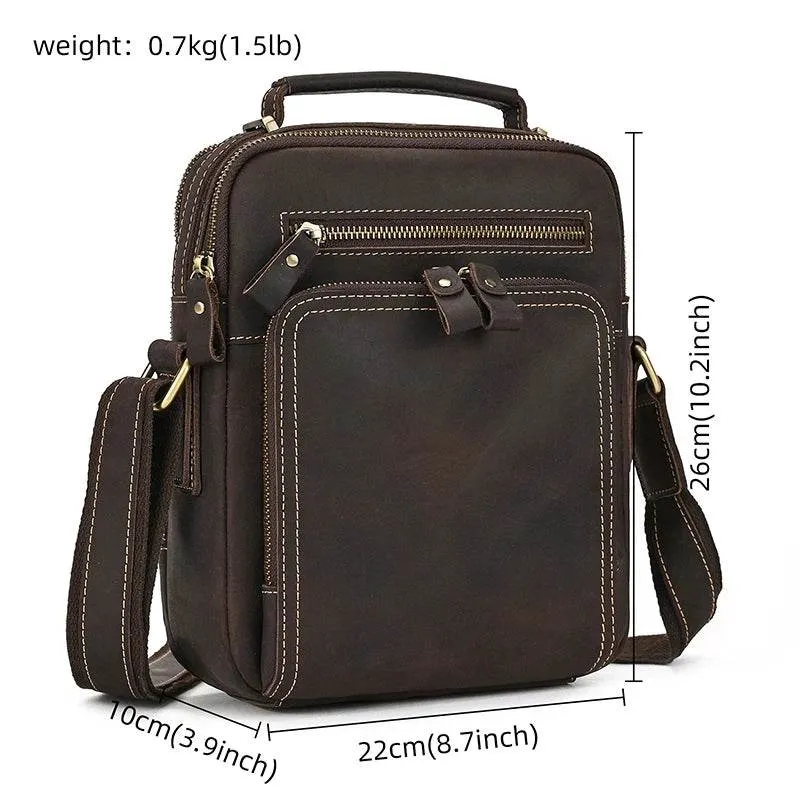 Leather Shoulder Crossbody Bag – Men's Sling Messenger