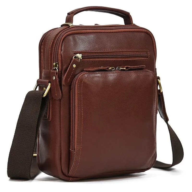 Leather Shoulder Crossbody Bag – Men's Sling Messenger