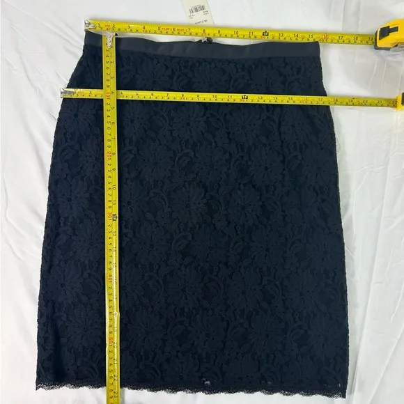 L.K.Bennett London Isabela Black Lace Skirt Lined US 10‎ EUR 42 UK 14 NWT $245