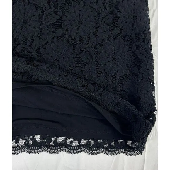 L.K.Bennett London Isabela Black Lace Skirt Lined US 10‎ EUR 42 UK 14 NWT $245
