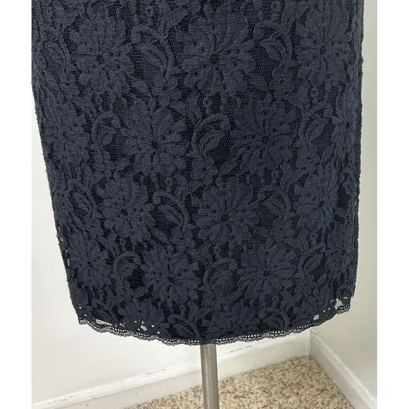 L.K.Bennett London Isabela Black Lace Skirt Lined US 10‎ EUR 42 UK 14 NWT $245