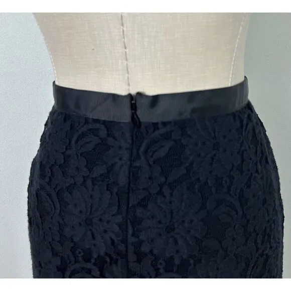L.K.Bennett London Isabela Black Lace Skirt Lined US 10‎ EUR 42 UK 14 NWT $245