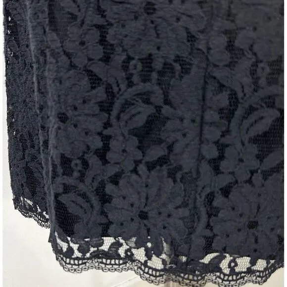 L.K.Bennett London Isabela Black Lace Skirt Lined US 10‎ EUR 42 UK 14 NWT $245