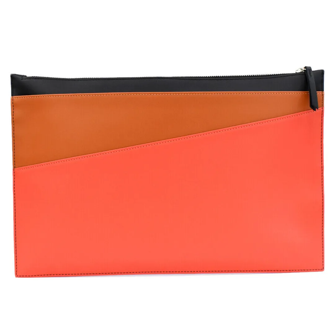 Longchamp Ruban Black Handbag Le Foulonne Bag Blue Orange Leather Wallet NEW