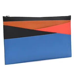 Longchamp Ruban Black Handbag Le Foulonne Bag Blue Orange Leather Wallet NEW