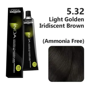 L'Oréal Professionnel Inoa Permanent Hair Dye 5.32 Light Golden Iridescent Brown 60g