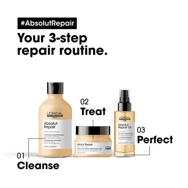 L'Oreal Professionnel Serie Expert Absolut Repair Shampoo 300ml & Hair Mask 250gm Combo