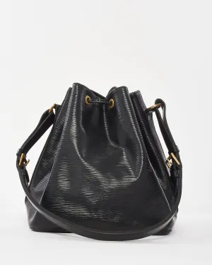Louis Vuitton Black Epi Leather Noe Bucket Bag W Pochette