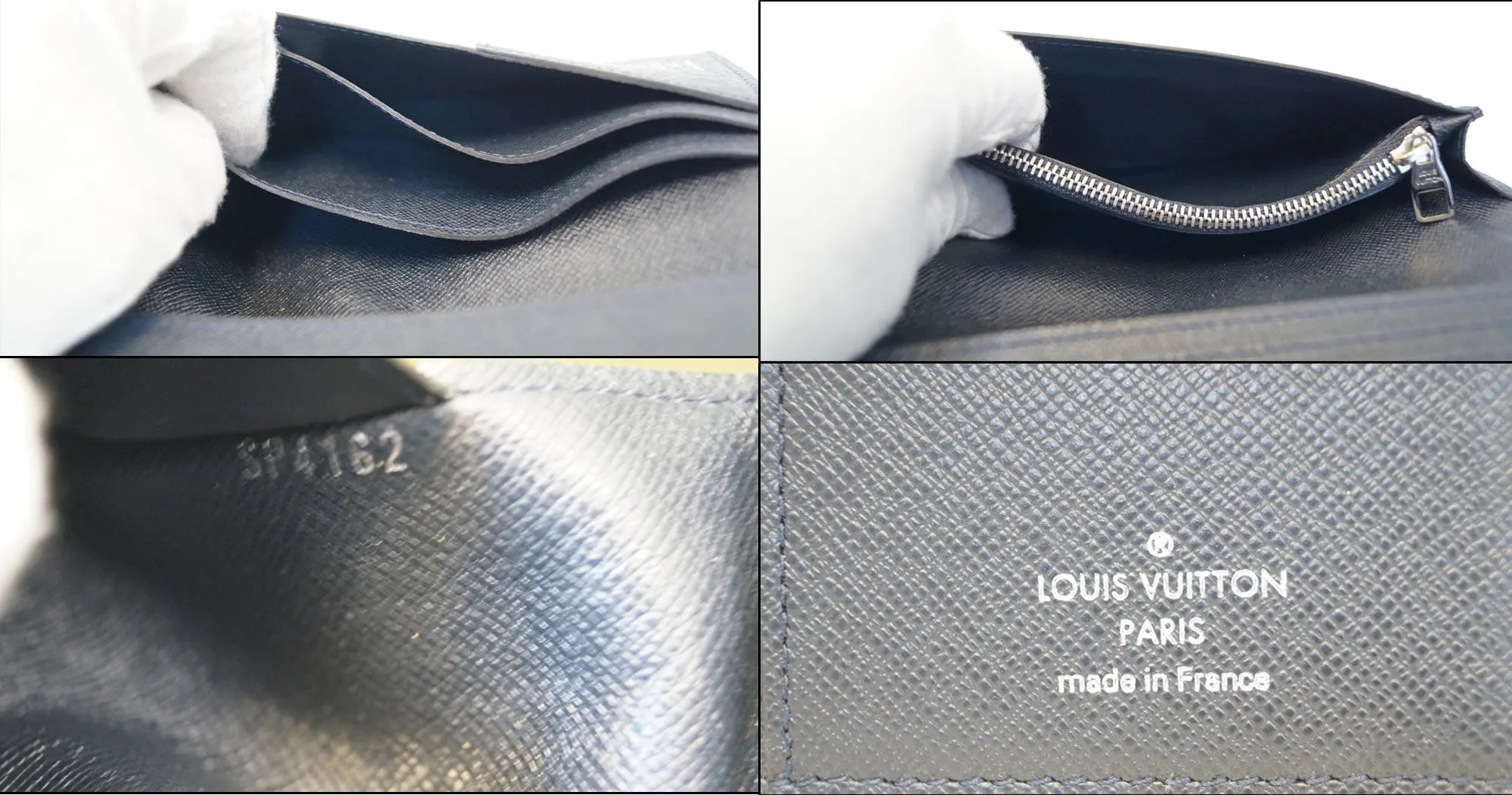 LOUIS VUITTON Brazza Black Taiga Leather Wallet