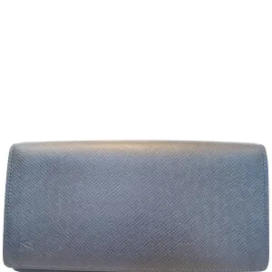 LOUIS VUITTON Brazza Black Taiga Leather Wallet