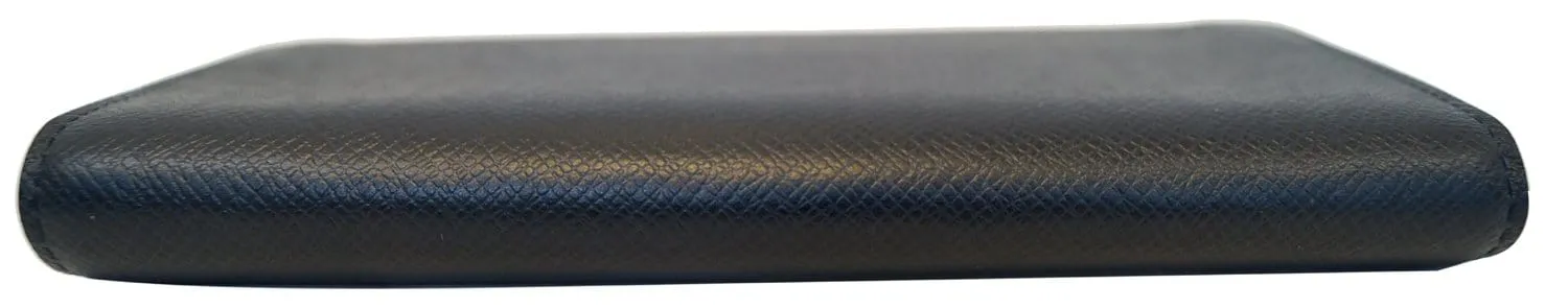 LOUIS VUITTON Brazza Black Taiga Leather Wallet