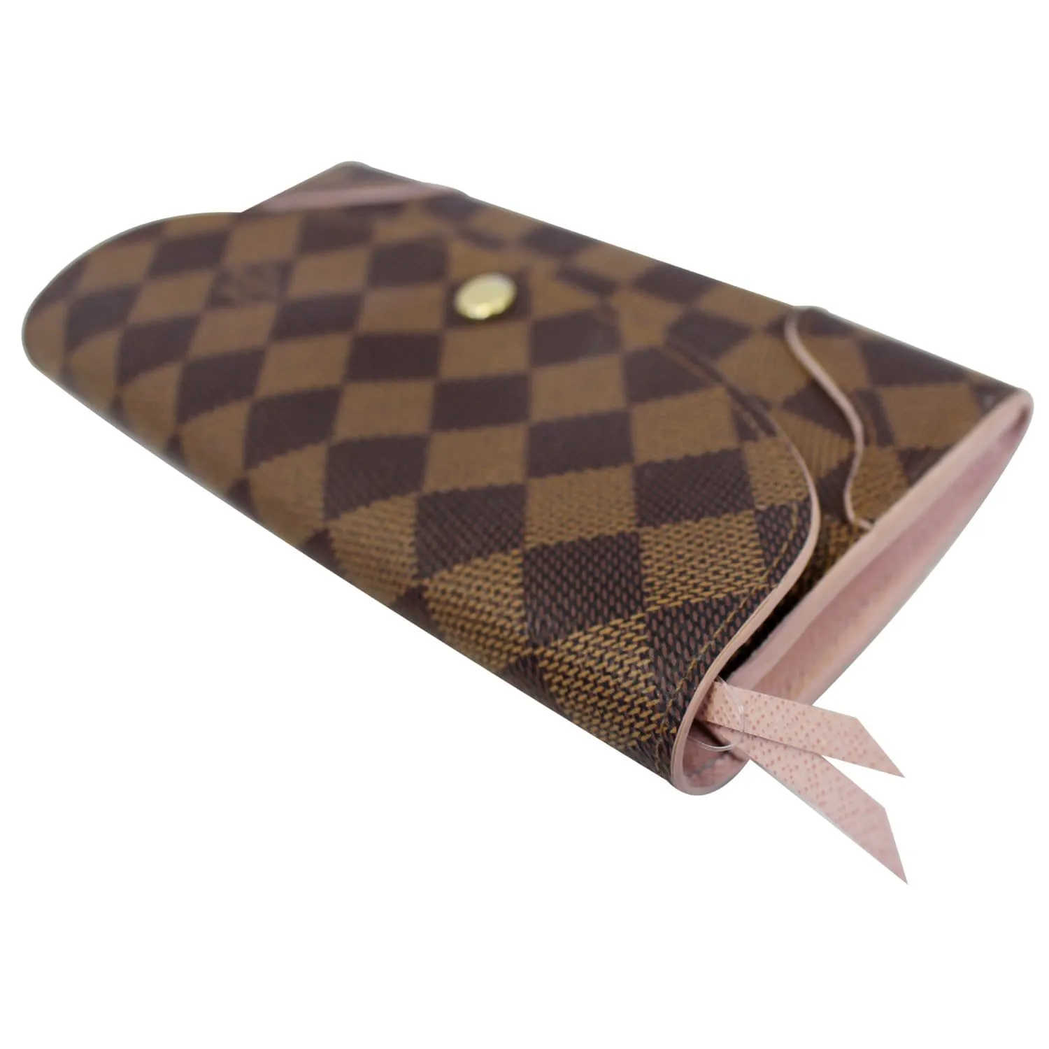 LOUIS VUITTON Caissa Damier Ebene Wallet Rose Ballerine