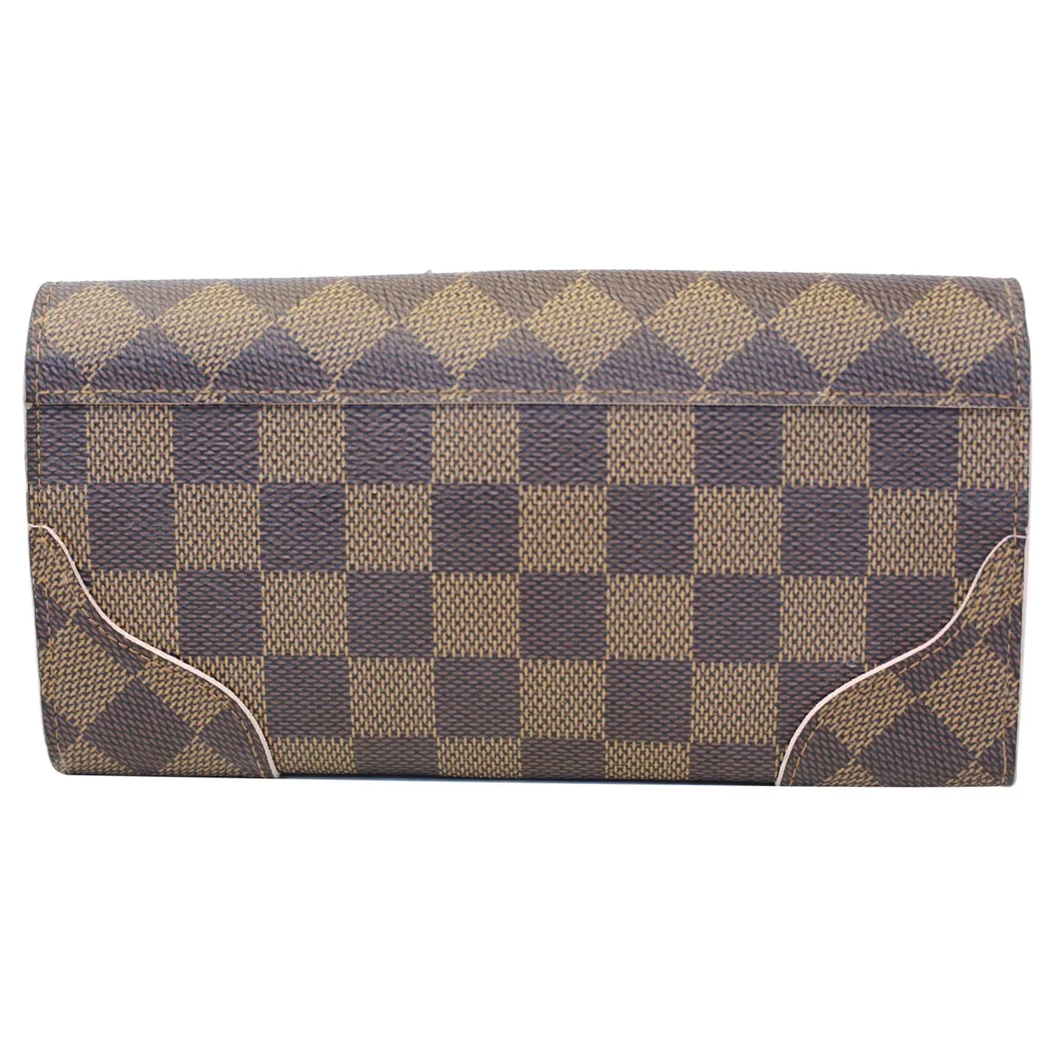 LOUIS VUITTON Caissa Damier Ebene Wallet Rose Ballerine