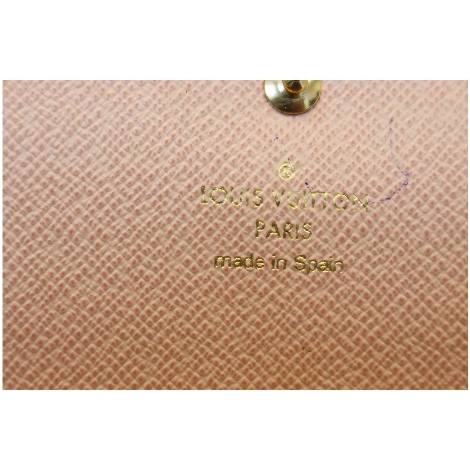 LOUIS VUITTON Caissa Damier Ebene Wallet Rose Ballerine