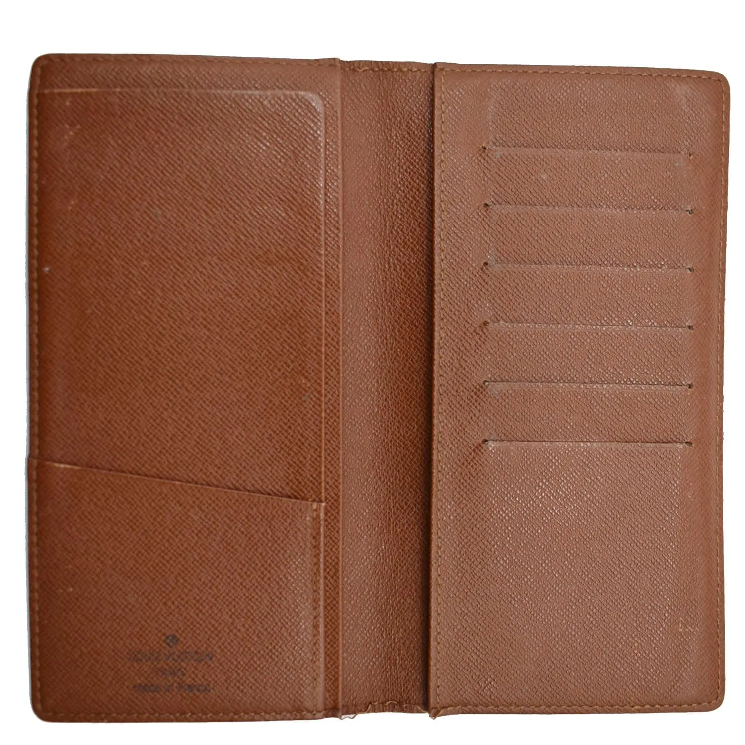 LOUIS VUITTON Checkbook Holder Monogram Canvas Wallet Brown