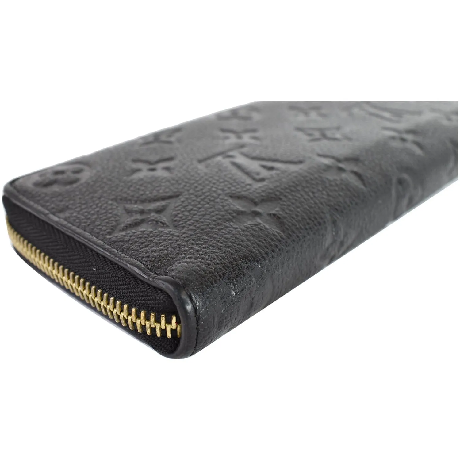 LOUIS VUITTON Clemence Empreinte Leather Wallet Black