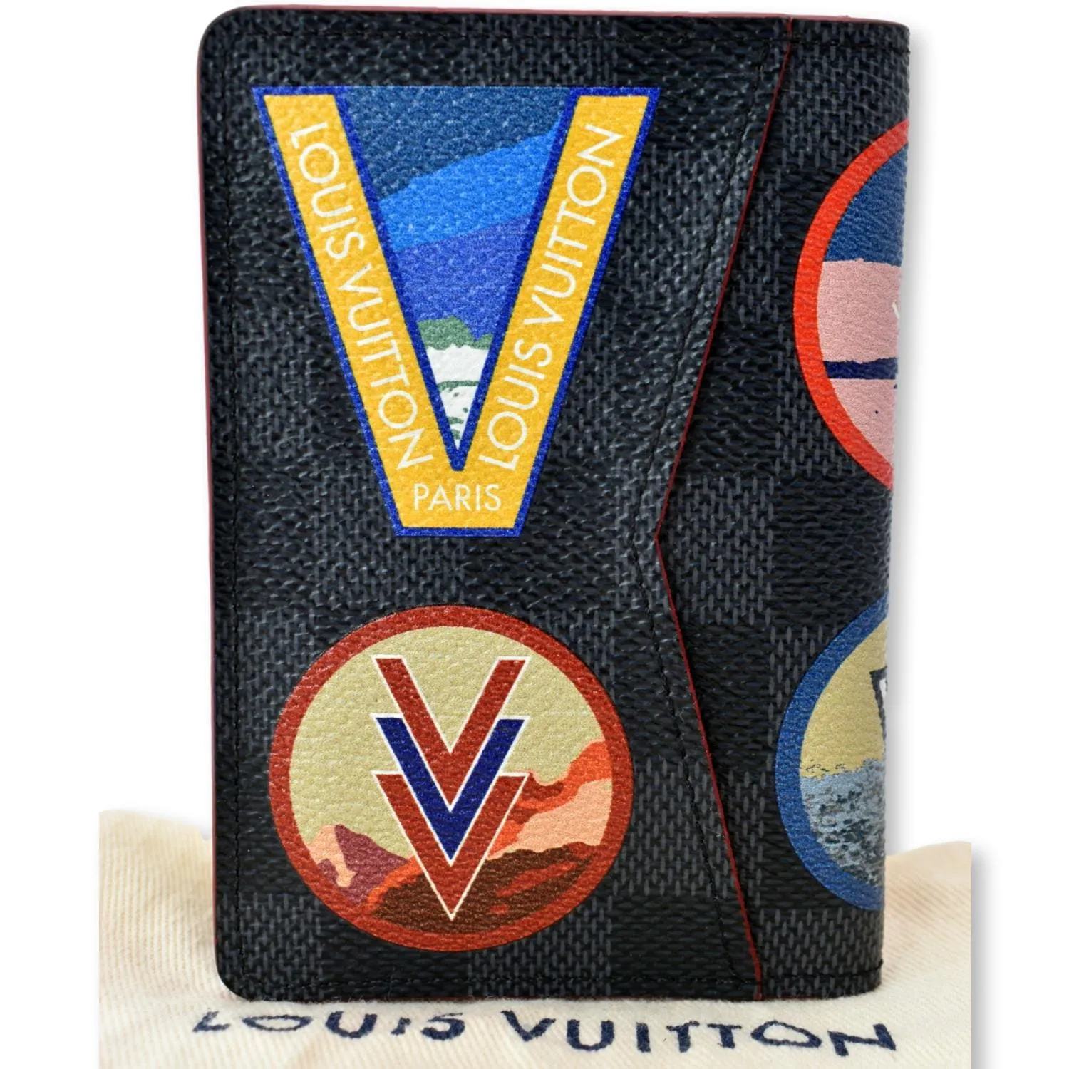 LOUIS VUITTON Damier Graphite Alps Patches Pocket Organizer Black