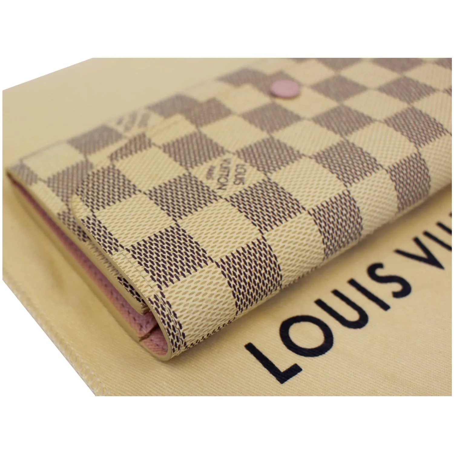 LOUIS VUITTON Emilie Damier Azur Wallet Rose Ballerine