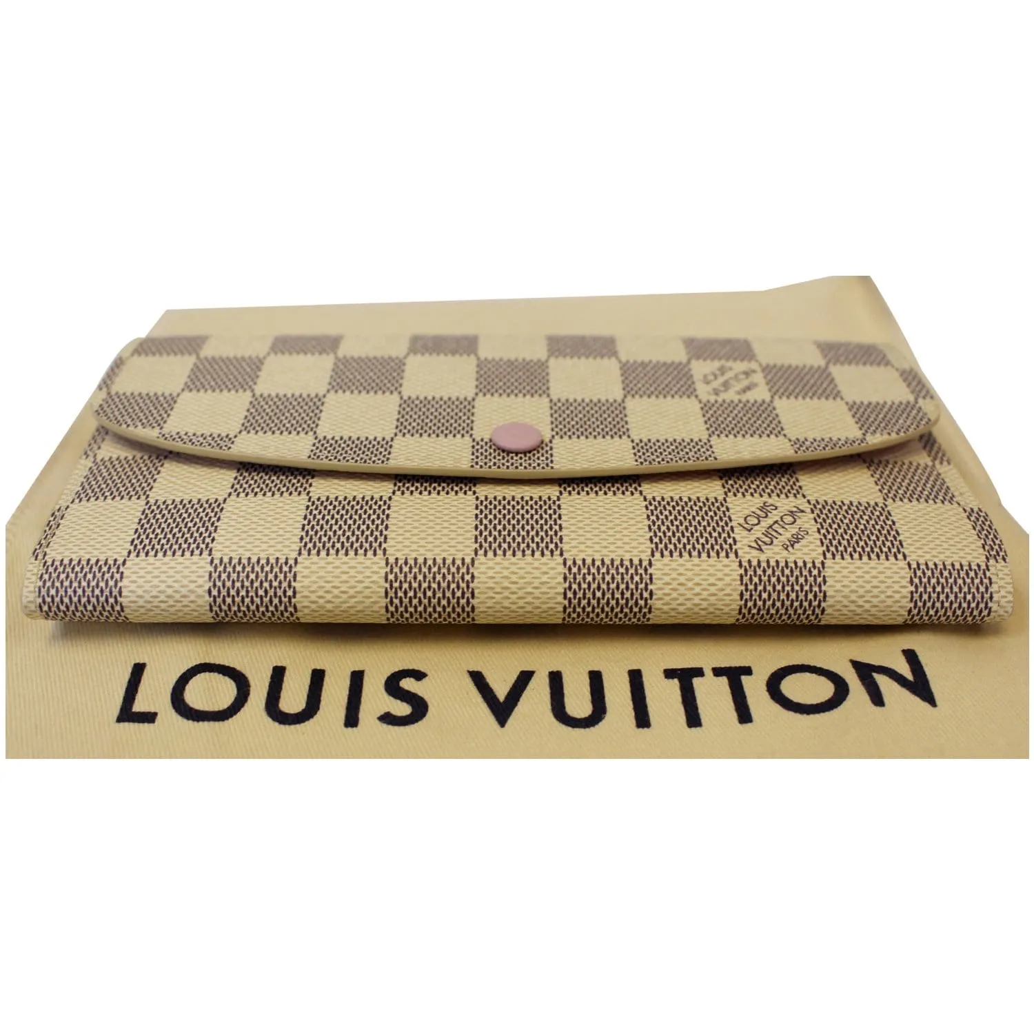 LOUIS VUITTON Emilie Damier Azur Wallet Rose Ballerine
