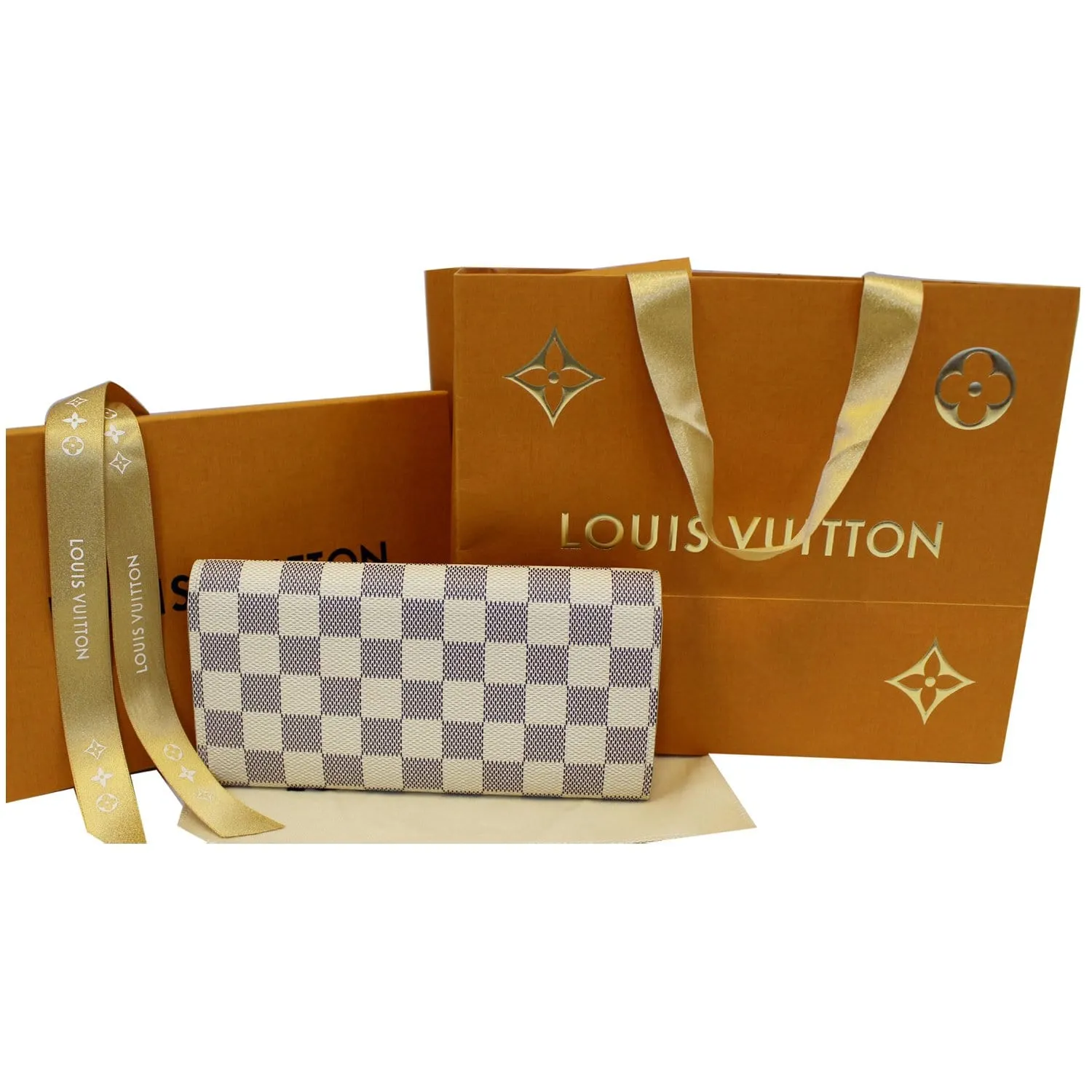 LOUIS VUITTON Emilie Damier Azur Wallet Rose Ballerine
