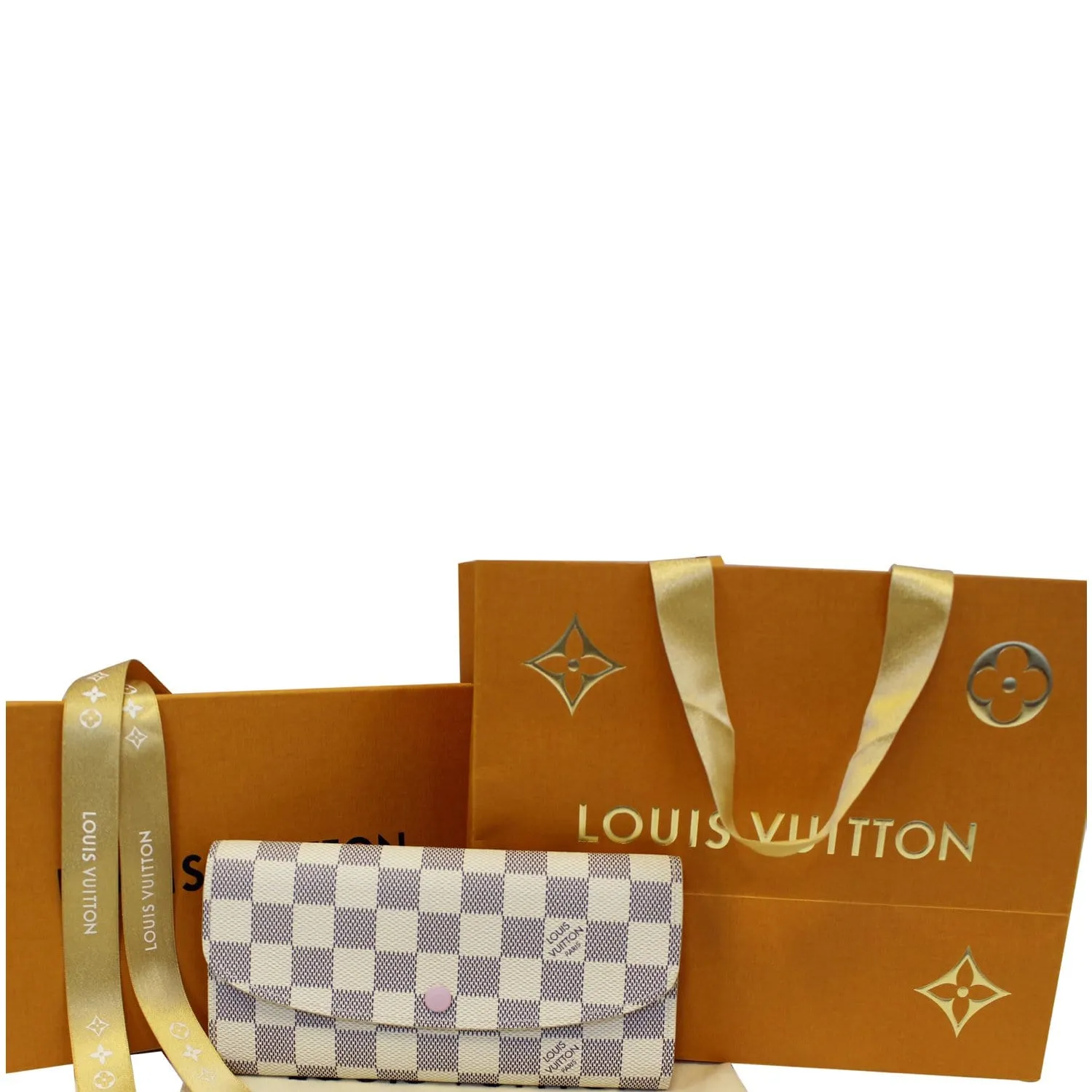 LOUIS VUITTON Emilie Damier Azur Wallet Rose Ballerine