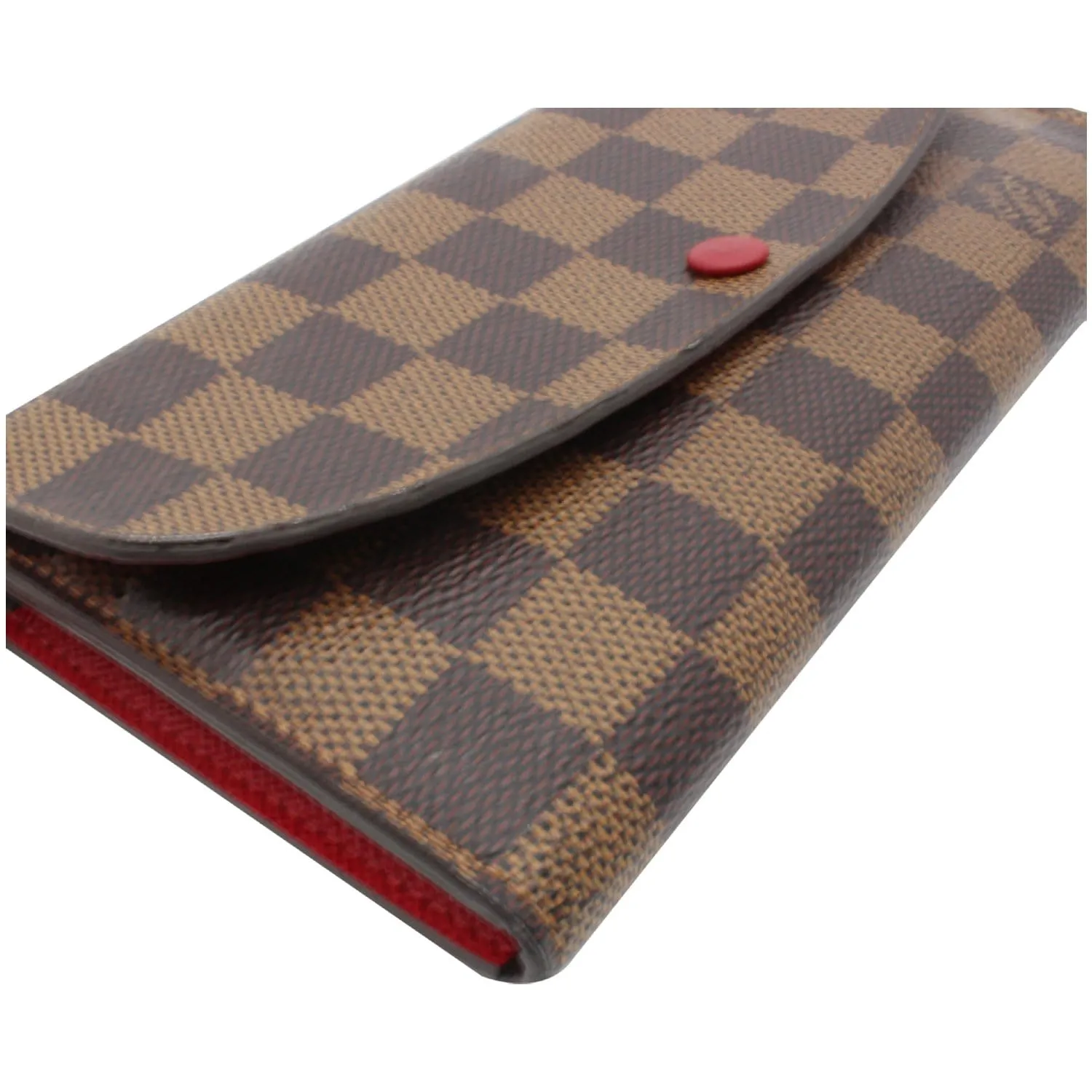 LOUIS VUITTON Emilie Damier Ebene Wallet Brown