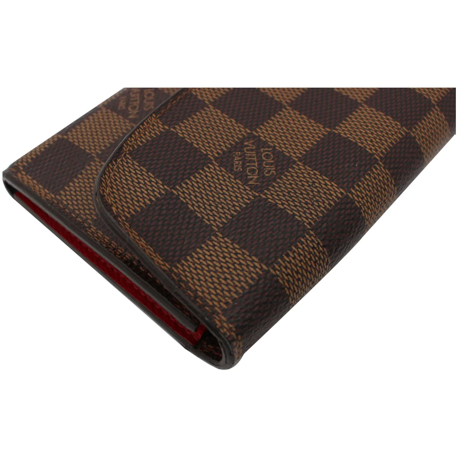 LOUIS VUITTON Emilie Damier Ebene Wallet Brown