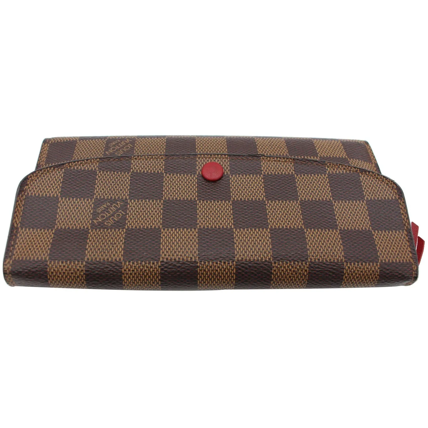 LOUIS VUITTON Emilie Damier Ebene Wallet Brown