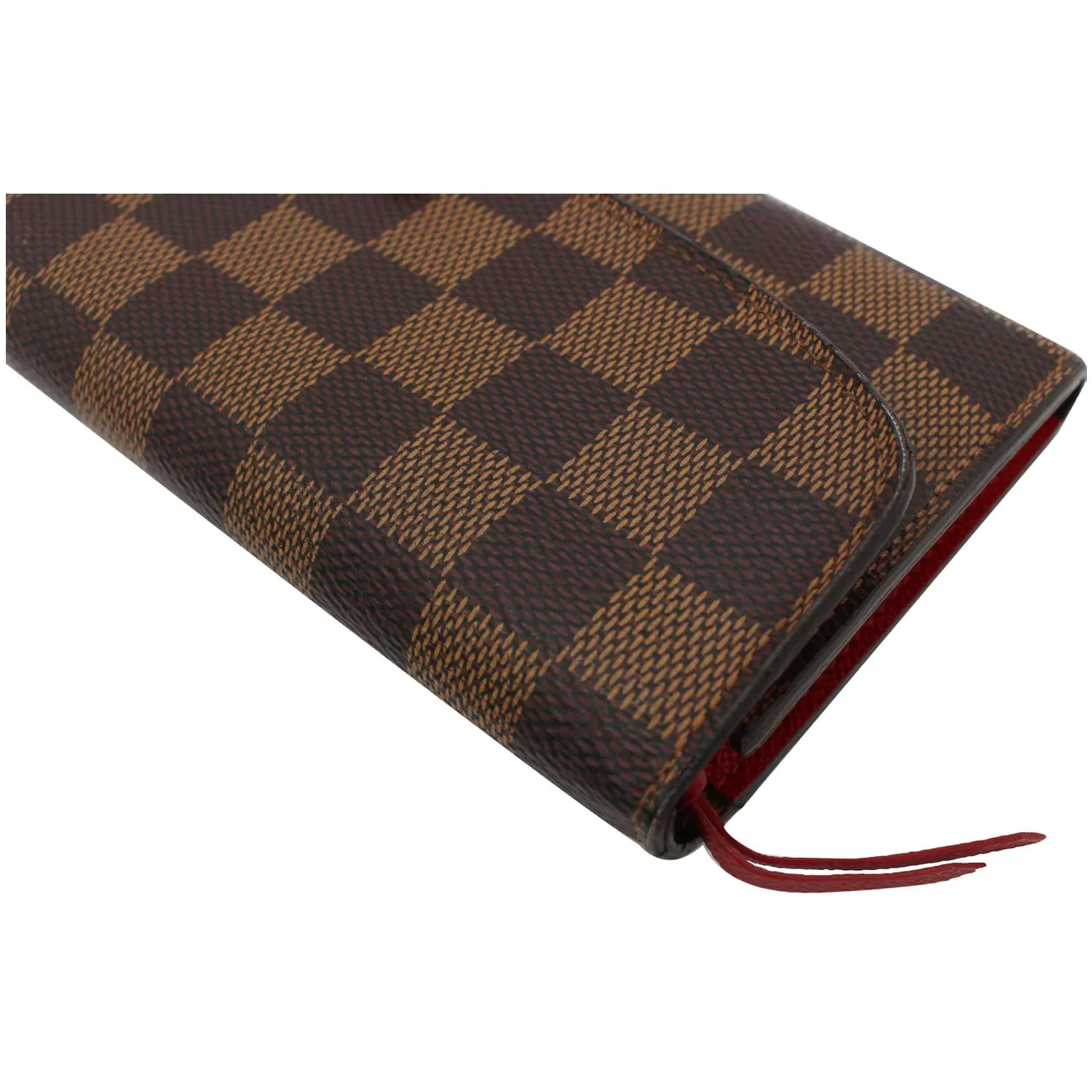 LOUIS VUITTON Emilie Damier Ebene Wallet Brown