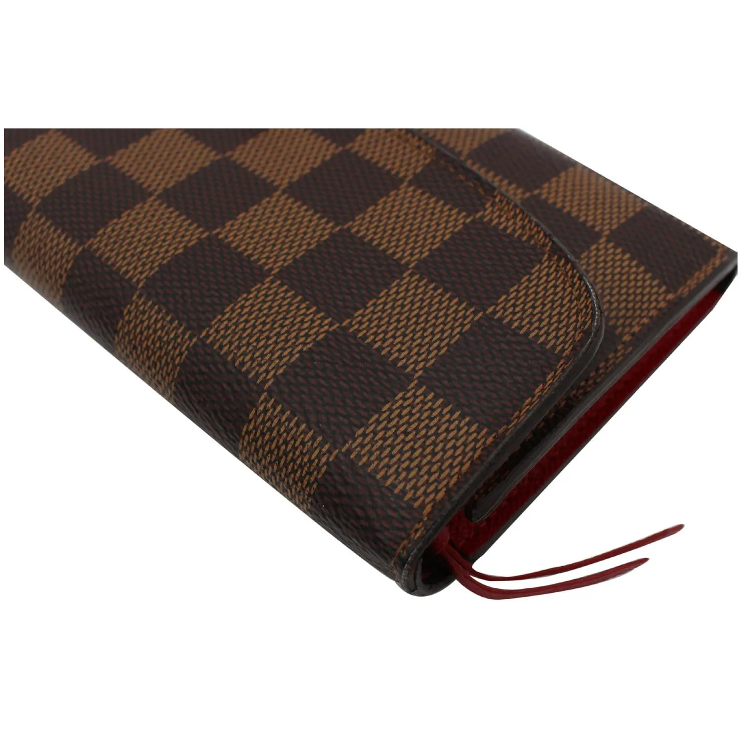LOUIS VUITTON Emilie Damier Ebene Wallet Brown