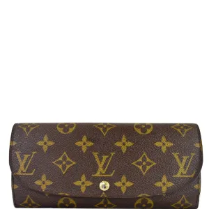LOUIS VUITTON Emilie Monogram Canvas Wallet Brown
