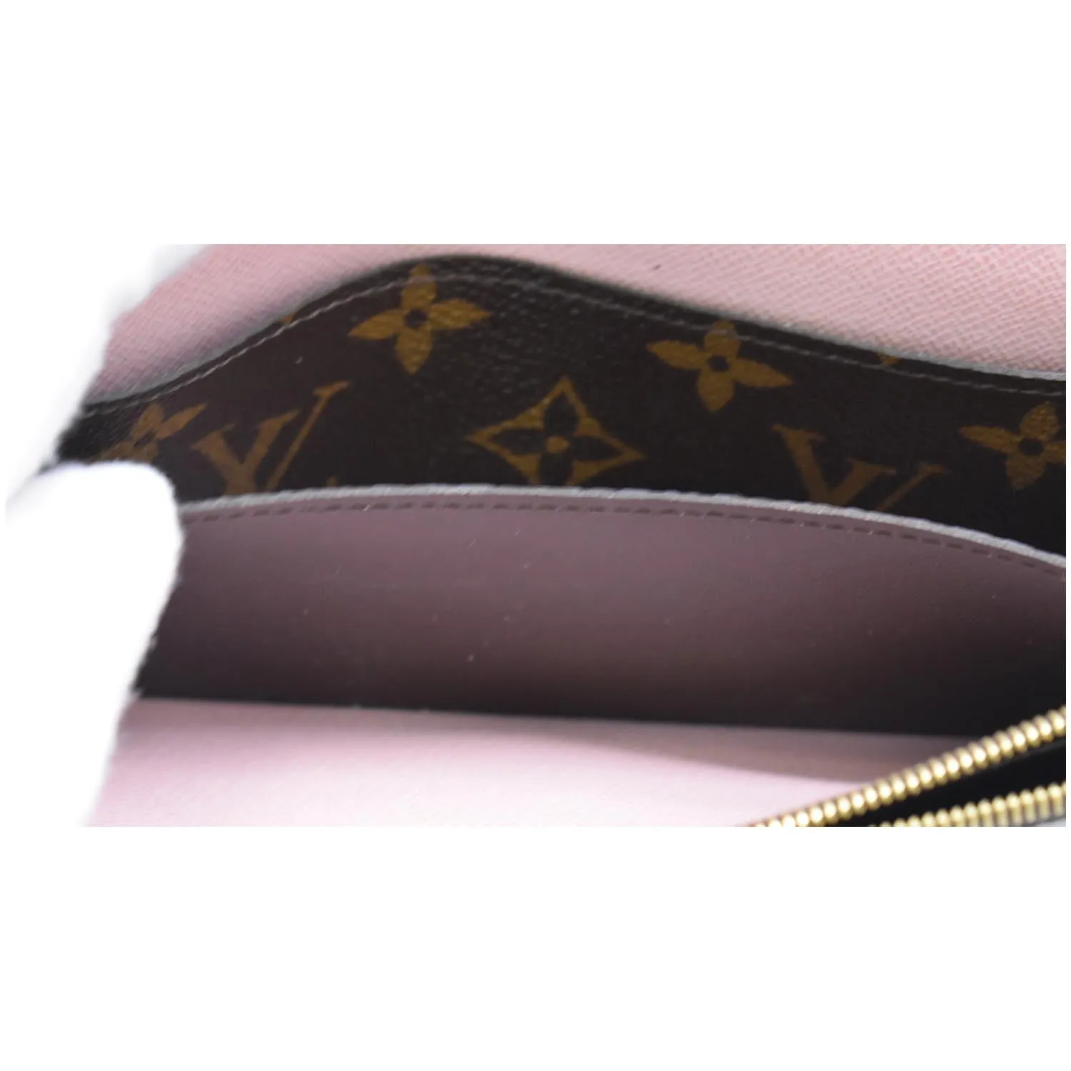 LOUIS VUITTON Emilie Monogram Canvas Wallet Rose Ballerine
