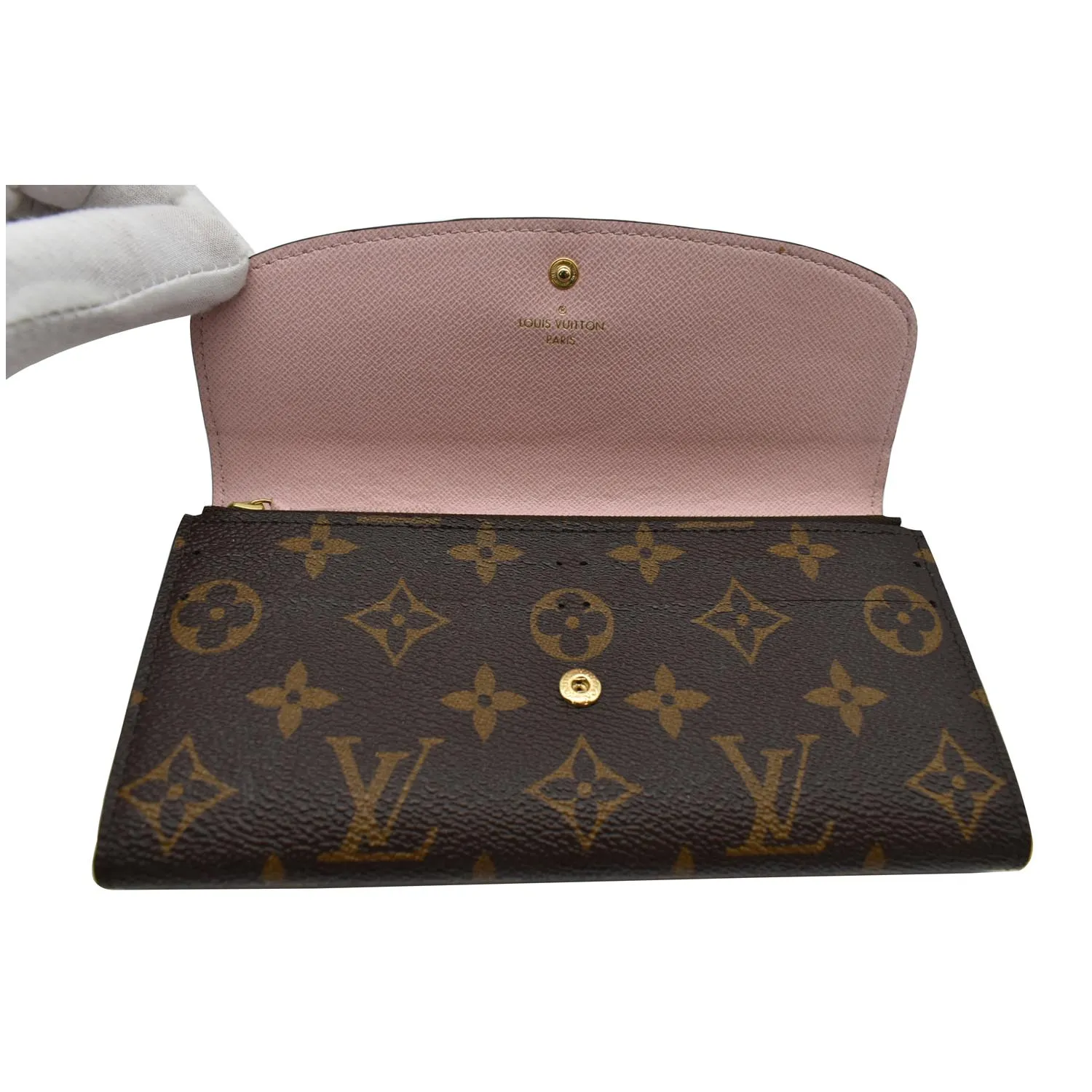 LOUIS VUITTON Emilie Monogram Canvas Wallet Rose Ballerine