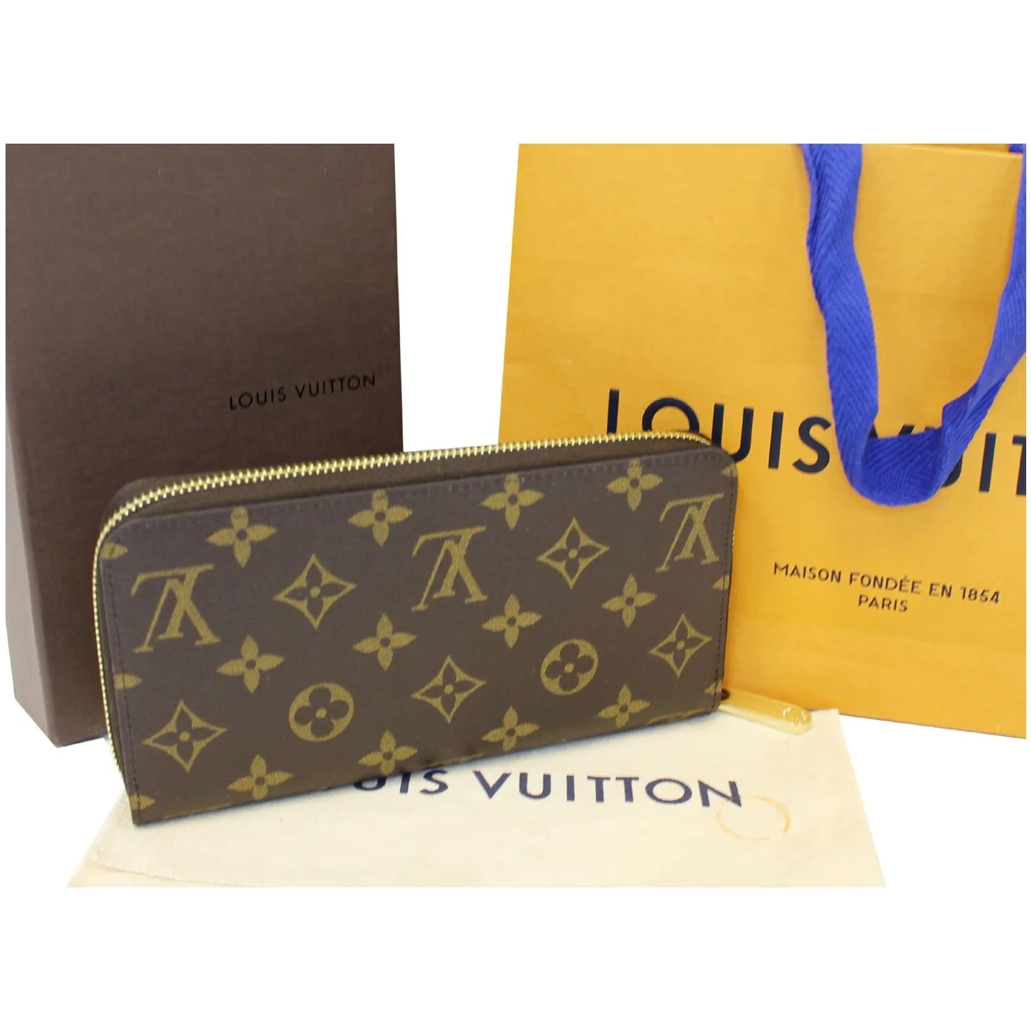 LOUIS VUITTON Holiday Zippy Monogram Canvas Wallet Brown