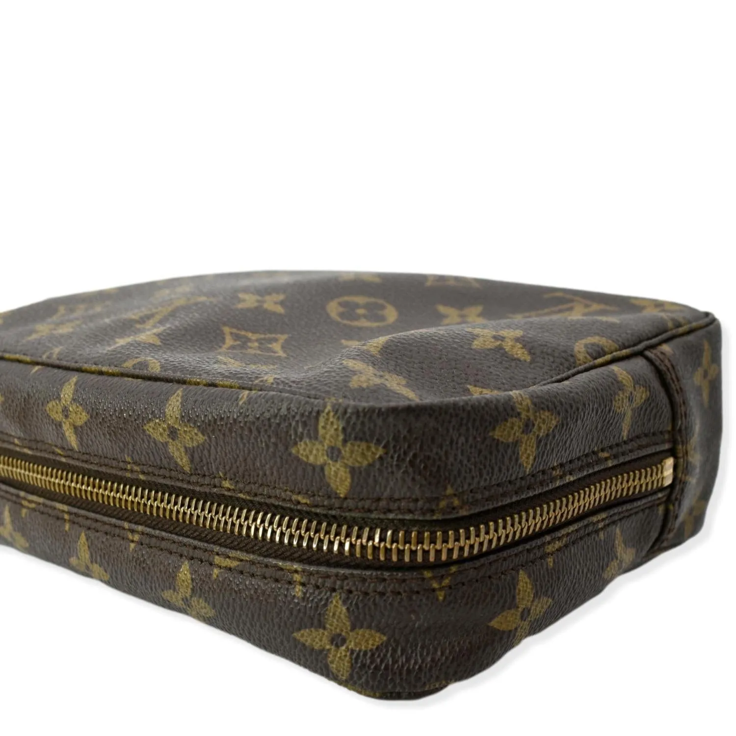 LOUIS VUITTON Monogram Canvas Trousse Toilette 28 Clutch Brown