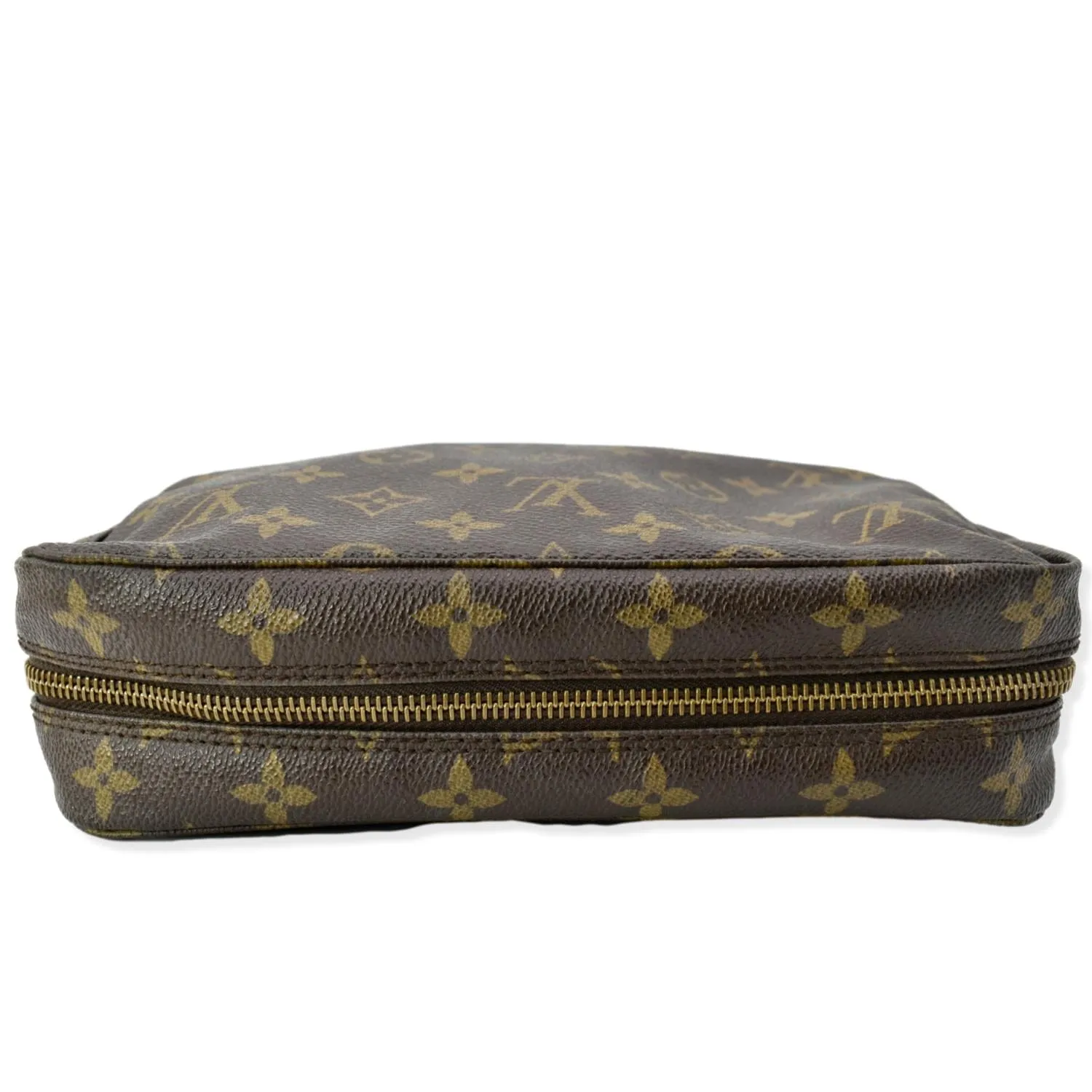 LOUIS VUITTON Monogram Canvas Trousse Toilette 28 Clutch Brown