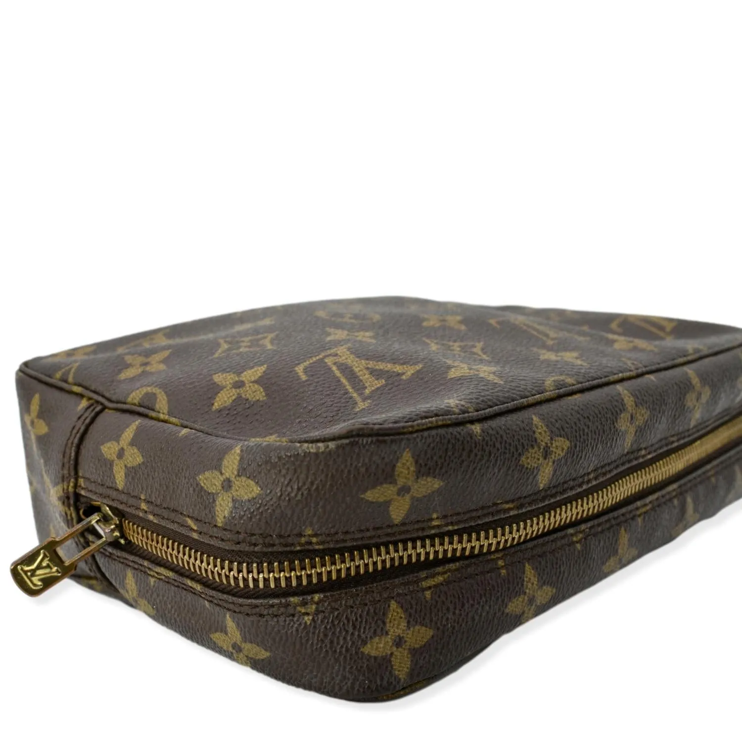 LOUIS VUITTON Monogram Canvas Trousse Toilette 28 Clutch Brown