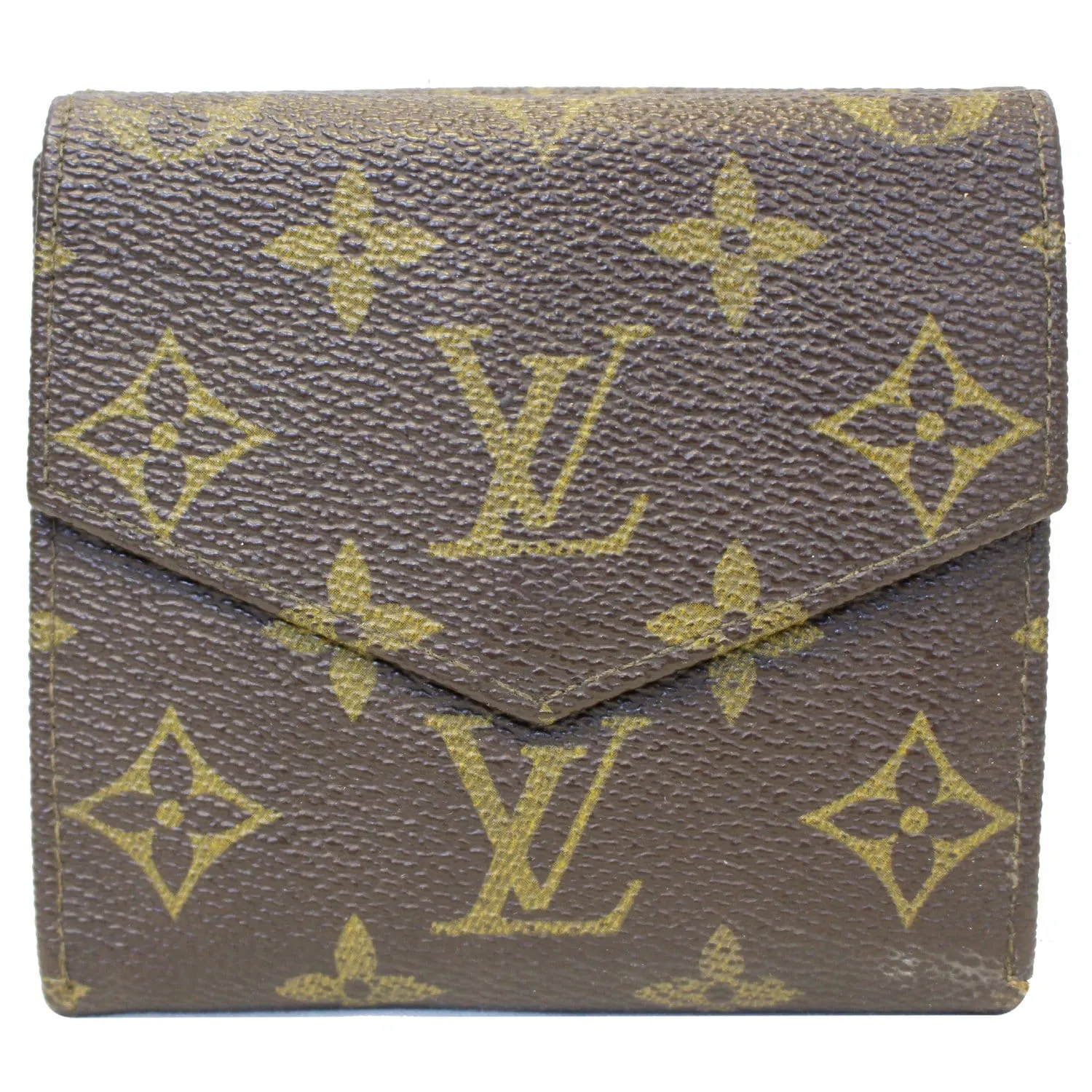 LOUIS VUITTON Monogram canvas Vintage Flap Wallet Brown