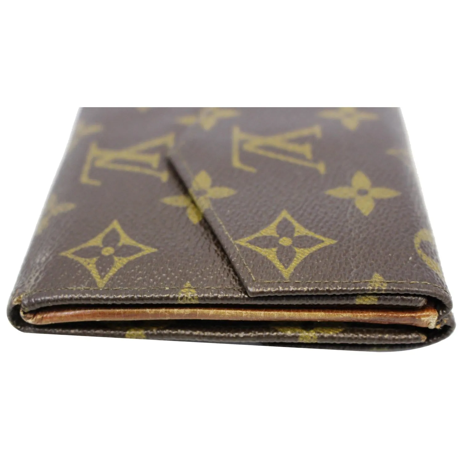 LOUIS VUITTON Monogram canvas Vintage Flap Wallet Brown