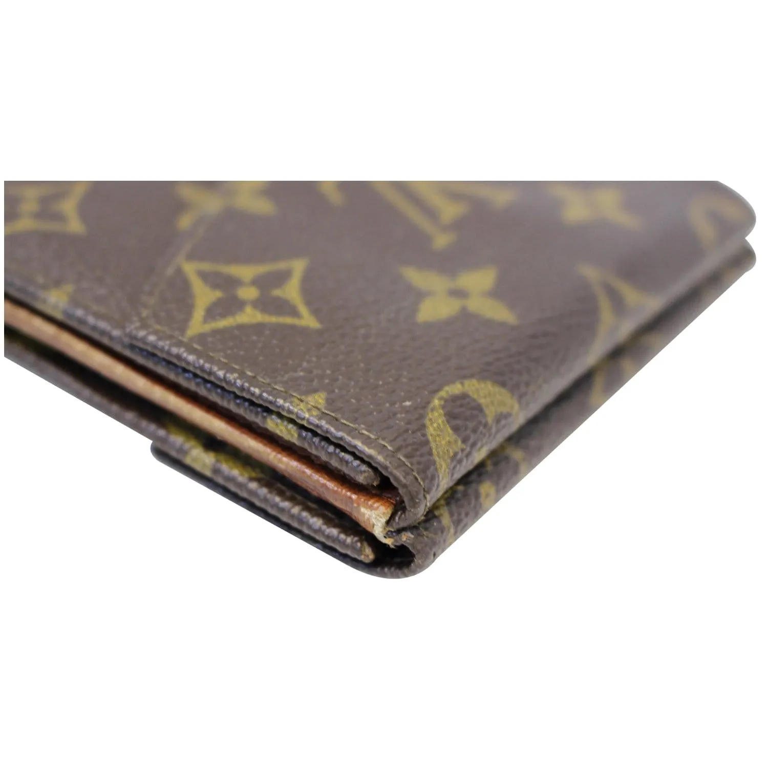 LOUIS VUITTON Monogram canvas Vintage Flap Wallet Brown