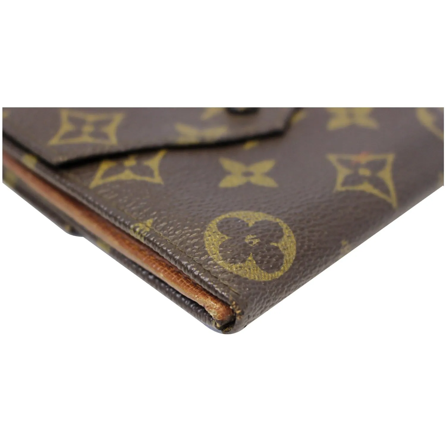 LOUIS VUITTON Monogram canvas Vintage Flap Wallet Brown