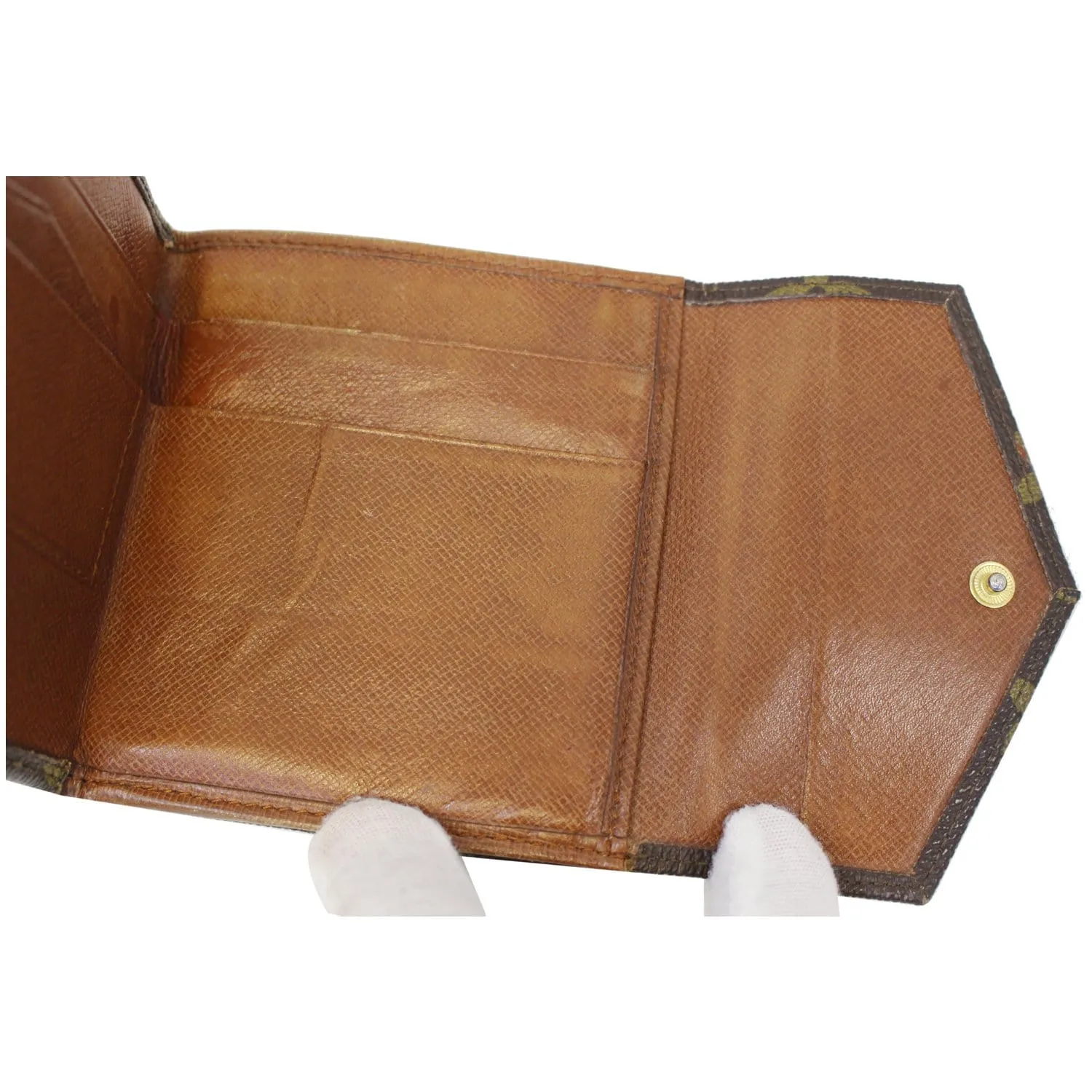 LOUIS VUITTON Monogram canvas Vintage Flap Wallet Brown