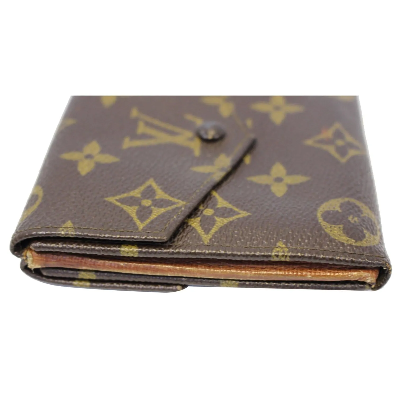 LOUIS VUITTON Monogram canvas Vintage Flap Wallet Brown