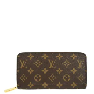 LOUIS VUITTON Monogram Canvas Zippy Wallet Brown