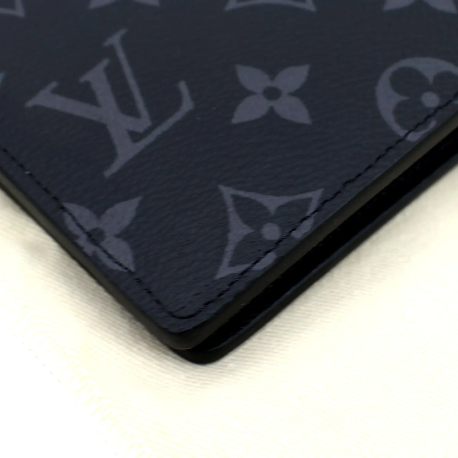 LOUIS VUITTON Monogram Eclipse Canvas Multiple Wallet Black/Grey