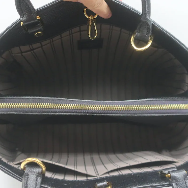 Louis Vuitton Montaigne MM Tote Black Empreinte Leather Shoulder Bag